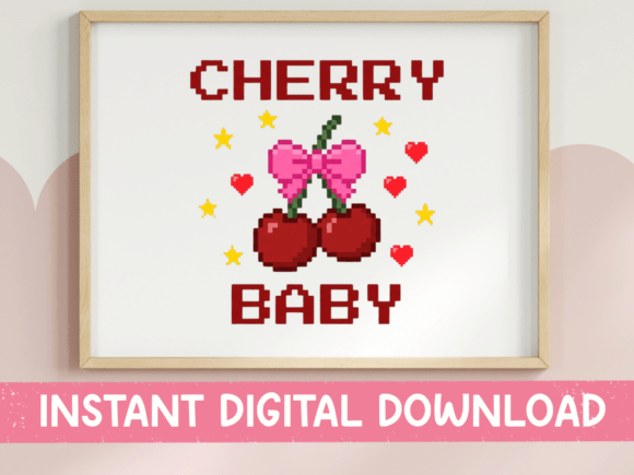 Cherry Baby Pixel Art SVG PNG Review