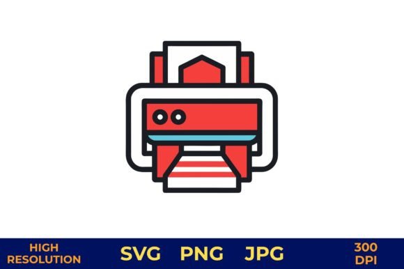 Flat Style TV Icon in Red and Gray