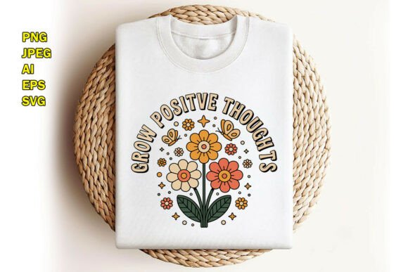 Grow Positive Thoughts Retro T-Shirt Design Review