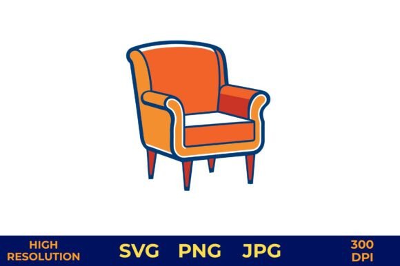 Retro Armchair Vector Review for Embroidery
