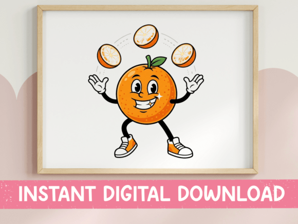 Retro Orange Character Juggling Slices Review