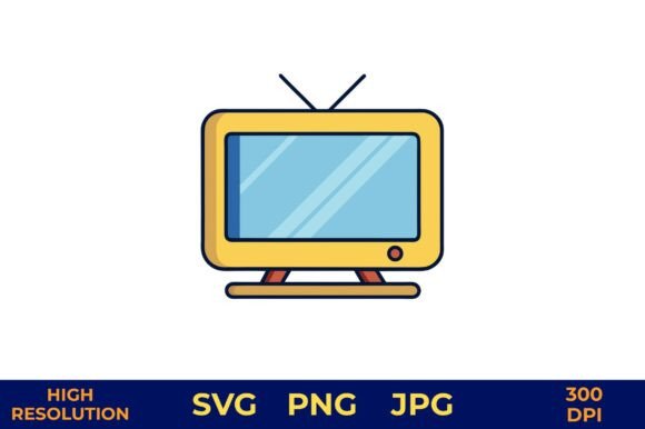 Retro TV Vector Design with Blank Screen