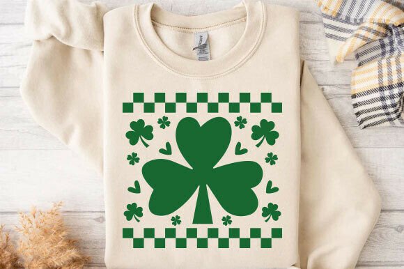 Shamrock Checker PNG Retro St Patrick s