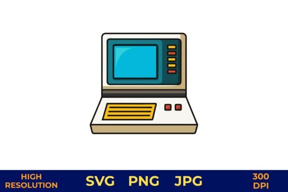 Vintage Computer Terminal Illustration